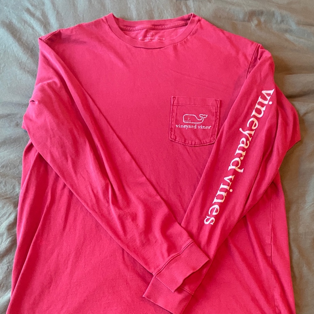Vineyard Vines Men's Vibrant Red Long Sleeve Tee